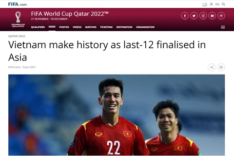 Bài viết trên trang chủ của FIFA. (Ảnh: Chụp màn hình)