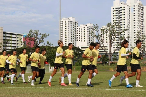 Đội tuyển Myanmar có thể phải bỏ dở AFF Cup 2020 nếu có số lượng thành viên nhiễm COVID-19 quá lớn. (Ảnh: MMF) 