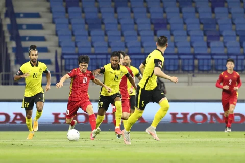 Đội tuyển Việt Nam sẽ tiếp đón Malaysia tại vòng bảng AFF Cup 2022. (Ảnh: TTXVN) 
