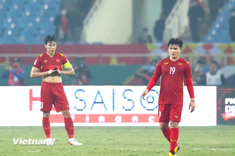 Đội tuyển Việt Nam có chỉ số phạm lỗi cao tại vòng loại thứ ba World Cup 2022. (Ảnh: PV/Vietnam+) 