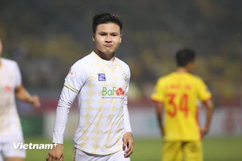 Quang Hải đang bỏ ngỏ khả năng tiếp tục gắn bó cùng Hà Nội FC. (Ảnh: PV/Vietnam+) 