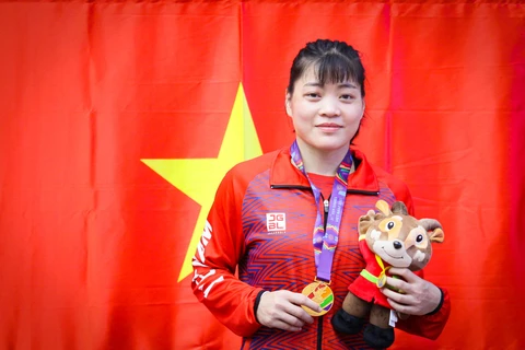 Các đô vật nữ Việt Nam giành 6 huy chương vàng SEA Games 31, không hề thua kém những người đồng nghiệp nam. (Ảnh: PV/Vietnam+) 