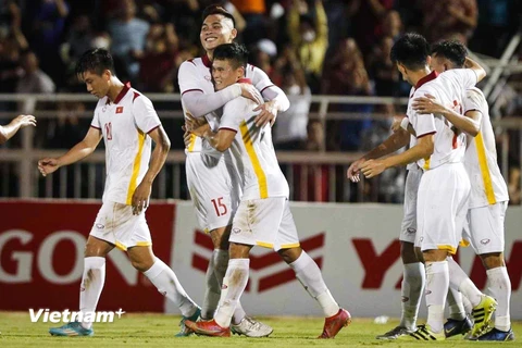 Đội tuyển Việt Nam tìm lại cảm giác chiến thắng sau khi khép lại Vòng loại thứ ba World Cup 2022. (Ảnh: PV/Vietnam+) 