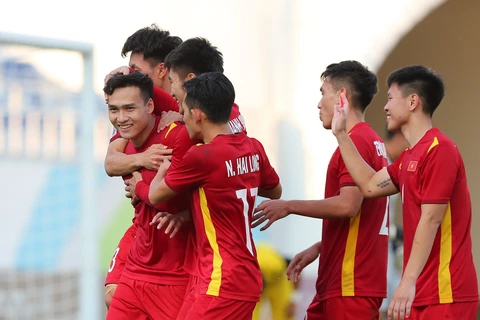 U23 Việt Nam giành quyền vào tứ kết giải U23 châu Á 2022. (Ảnh: AFC) 