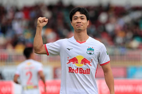 Với phong độ cao, tiền đạo Công Phượng giúp Hoàng Anh Gia Lai tìm thấy chiến thắng đầu tiên ở V-League 2022. (Ảnh: VPF)