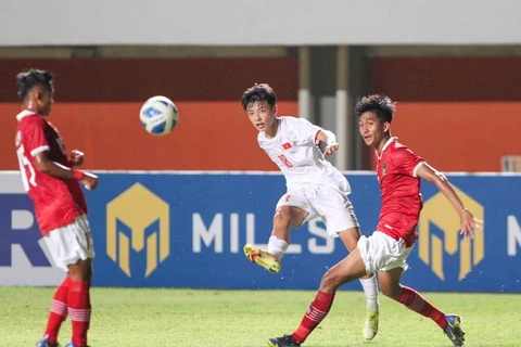U16 Việt Nam quyết tâm giành vé vào chung kết giải U16 Đông Nam Á 2022. (Ảnh: VFF) 