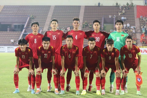 Đội tuyển U20 Việt Nam đã đá giao hữu với U20 Palestine trước ngày dự Vòng loại U20 châu Á 2023. (Ảnh: VFF) 