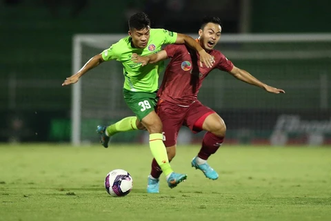 Câu lạc bộ Sài Gòn (áo xanh) đứng trước nguy cơ giải thể sau mùa giải 2022. (Ảnh: VPF) 