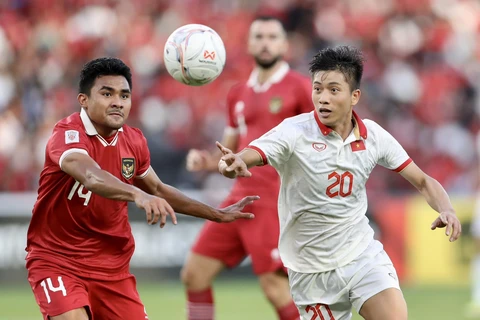 Đội tuyển Việt Nam hòa 0-0 với Indonesia vào chiều ngày 6/1 tại bán kết AFF Cup 2022 trên sân khách Bung Karno. (Ảnh: Phạm Hoàng/Vietnam+) 