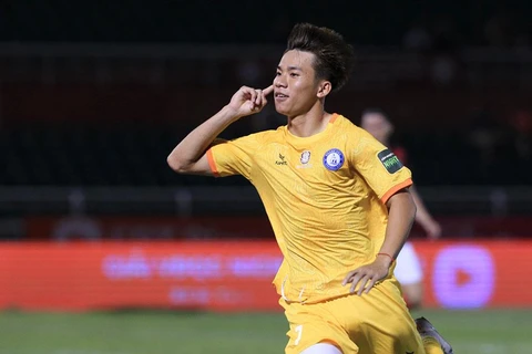 Tân binh Khánh Hòa giành chiến thắng đầu tiên tại V-League 2023 trước đối thủ trực tiếp Câu lạc bộ Thành phố Hồ Chí Minh. (Ảnh: VPF) 