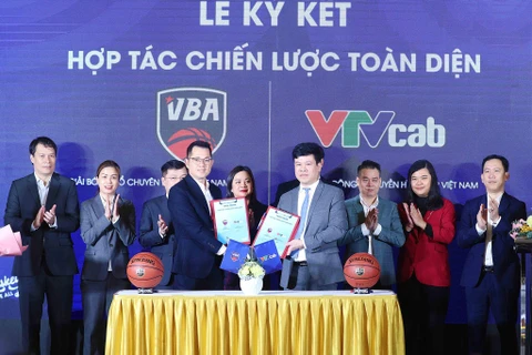 VBA và VTVcab công bố mùa giải bóng rổ 2023 với nhiều nội dung thi đấu mới. (Ảnh: Hiển Nguyễn/Vietnam+) 