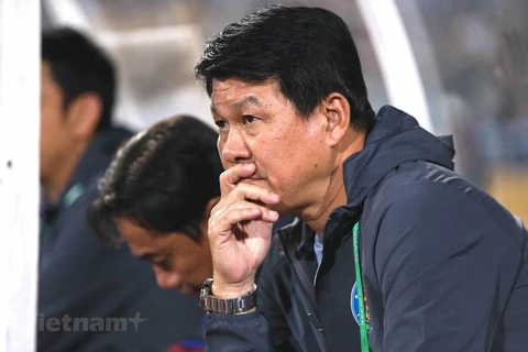 Huấn luyện viên Vũ Tiến Thành nhiều lần phát ngôn chỉ trích công tác tổ chức các giải đấu chuyên nghiệp Việt Nam. (Ảnh: PV/Vietnam+) 