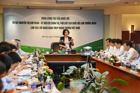 Phó Chủ tịch Quốc hội Nguyễn Thị Kim Ngân làm việc với lãnh đạo Vietcombank. (Nguồn: Vietcombank)