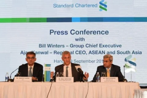 Ông Bill Winters, Tổng Giám đốc toàn cầu Ngân hàng Standard Chartered tại buổi họp báo. (Nguồn: Standard Chartered)