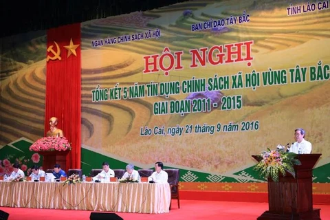 Trưởng Ban chỉ đạo Tây Bắc Nguyễn Văn Bình phát biểu tại Hội nghị. (Nguồn: NHCSXH)
