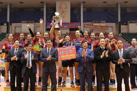 Đội bóng chuyền nữ VietinBank đã bước lên ngôi vô địch Quốc gia. (Nguồn: VietinBank)