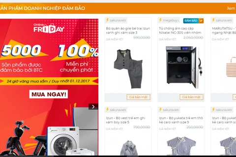 Nhiều mặt hàng giảm giá mạnh trên trang http://store.onlinefriday.vn. (Ảnh chụp qua màn hình)