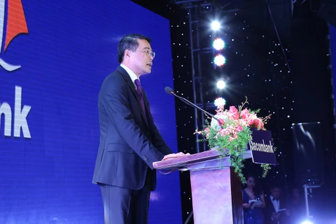 Thống đốc Ngân hàng Nhà nước Lê Minh Hưng phát biểu tại buổi lễ. (Nguồn: Sacombank)