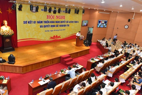 Phó Thủ tướng Vương Đình Huệ phát biểu và chỉ đạo tại Hội nghị. (Nguồn: NHNN)