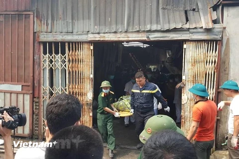Vụ cháy nhà xưởng tại phường Trung Văn, quận Nam Từ Liêm, Hà Nội đã khiến 8 người tử vong. (Ảnh: Sơn Bách/Vietnam+)