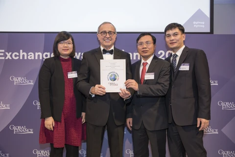Giấy chứng nhận giải thưởng của VietinBank. (Ảnh: Vietnam+)