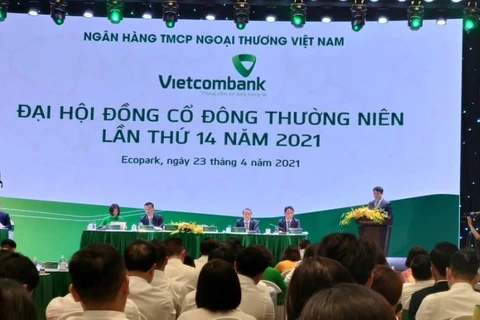 Quang cảnh tại Đại hội cổ đông Vietcombank. (Ảnh: Vietnam+)