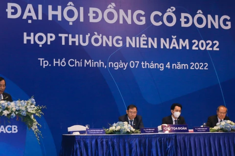 Lãnh đạo ACB tại Đại hội. (Ảnh: CTV/Vietnam+)