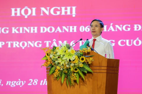 Chủ tịch Hội đồng thành viên Phạm Đức Ấn phát biểu tại hội nghị. (Ảnh: Vietnam+)