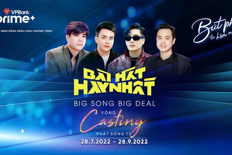Banner của chương trình "Bài hát hay nhất" - Big Song Big Deal 2022. (Ảnh: Vietnam+)