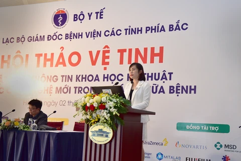Đại diện VietinBank tham luận tại Hội nghị. (Ảnh: Vietnam+)