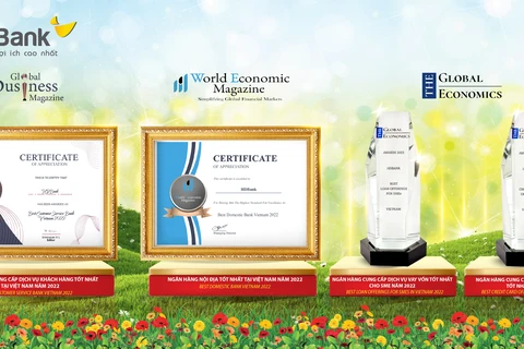 HDBank được nhận 4 giải thưởng uy tín quốc tế ngay đầu năm mới. (Ảnh: Vietnam+)