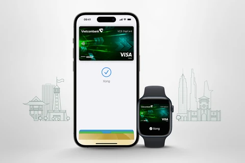 Vietcombank giới thiệu Apple Pay với phương thức thanh toán an toàn, bảo mật và riêng tư hơn với iPhone, Apple Watch và Mac.. (Ảnh: PV/Vietnam+)