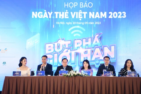 Các đại biểu tại họp báo Ngày thẻ Việt Nam 2023. (Anh: PV/Vietnam+)