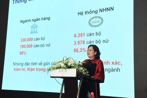 Lần đầu tiên tại Việt Nam, Ngân hàng Việt Nam đã có nữ Thống đốc. (Ảnh: PV/Vietnam+)