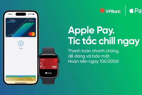 Chủ thẻ tín dụng của VPBank khi thanh toán qua Apple Pay sẽ được nhận đa dạng ưu đãi hoàn tiền tại hơn 25 đơn vị chấp nhận thẻ. (Ảnh: Vietnam+)