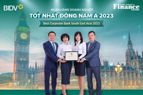 BIDV đạt giải thưởng Ngân hàng Doanh nghiệp tốt nhất Đông Nam Á. (Ảnh: Vietnam+)