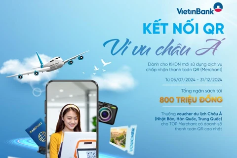 VietinBank “tung” ưu đãi thúc đẩy doanh nghiệp kết nối dịch vụ thanh toán QR. (Ảnh: Vietnam+)