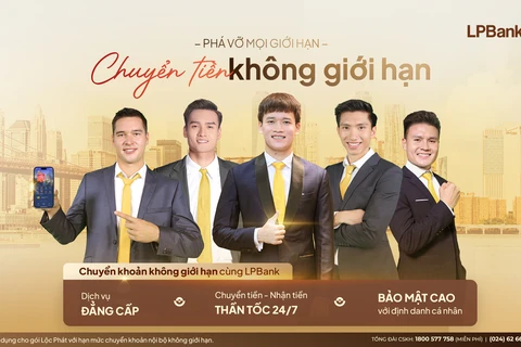 LPBank là ngân hàng đầu tiên ra mắt gói dịch vụ Lộc Phát chuyển tiền không giới hạn đối với các giao dịch chuyển tiền nội bộ và thanh toán online. (Ảnh: Vietnam+)