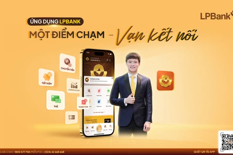 Ứng dụng LPBank phiên bản mới đáp ứng tối đa nhu cầu của khách hàng, cùng khách hàng khai mở thế giới tài chính số. (Ảnh: Vietnam+)