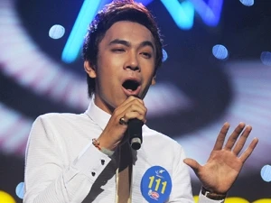 Ca sĩ trẻ Lê Việt Anh, người không giành ngôi vị cao nhất nhưng được nhiều người mến mộ. (Nguồn: VTV)