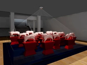 Phối cảnh 3D của triển lãm sắp đặt (Ảnh: Trung tâm văn hóa Pháp cung cấp)