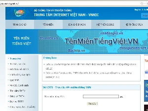 Hình ảnh trang chủ website tênmiềntiếngviệt.vn