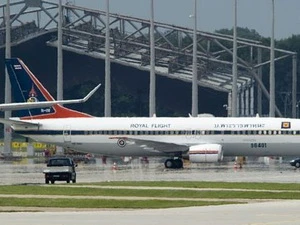 Chiếc máy bay Boeing 737 bị giữ tại sân bay Munich. (Nguồn: AFP)