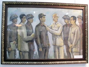 Một bức tranh tại triển lãm. (Ảnh: Quốc Việt/Vietnam+)