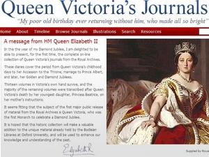 Ảnh chụp màn hình trang web www.queenvictoriasjournals.org. 