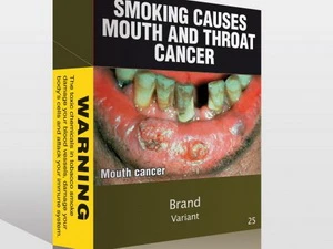 Mẫu một bao bì nói về tác hại của thuốc lá ở Australia. (Nguồn: USA Today)