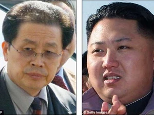 Ông Jang Song-thaek và nhà lãnh đạo Kim Jong Un. 