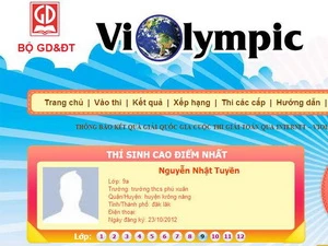 Giao diện website cuộc thi. (Nguồn: Vietnam+)
