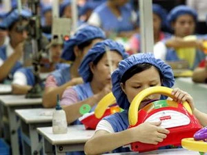 Một doanh nghiệp Trung Quốc sản xuất hàng xuất khẩu. (Nguồn: Asianews)