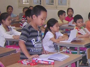 Giờ học của học sinh một trường tiểu học. (Ảnh: Phạm Mai/Vietnam+)